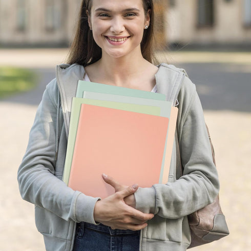 Plastic Folders with Pockets, Pack of 5, Muted Pastel Colors, Heavy Duty 2 Pocket File Folders Letter Size, Pocket Folders for School, Home, and O...