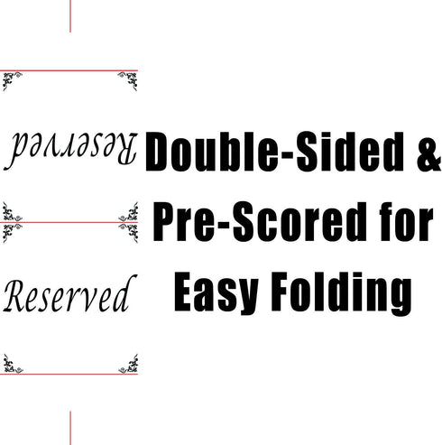 Freestanding Reserved Cards for Wedding Reception Tables, 20 Pk Black and White Design. Double-Sided 5x5.5 Table Tents Are Elegant, Versatile Even...