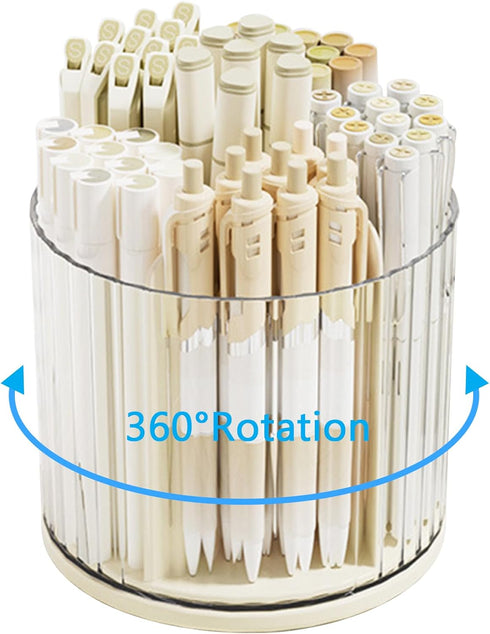 SAYEEC Desk Pencil Pen Holder, 6 Slots Rotating Desk Organizer Makeup Brush Holder Pencil Cup Pot, Desktop Stationery Supplies Organizer Storage B...