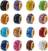 Cheriswelry 100pcs Crystal Rhinestone Pave European Beads Mixed Large Hole Rondelle Slide Charm Bracelet Snake Chain Beads with Golden Metal Core ...