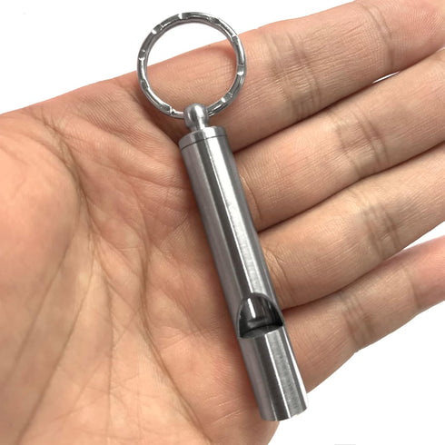 2PCS Mini Stainless Steel Survival Whistle Perfect for Camping, Hiking and Boating Loud Emergency Whistle with Far Distance Rang for Sporting Even...