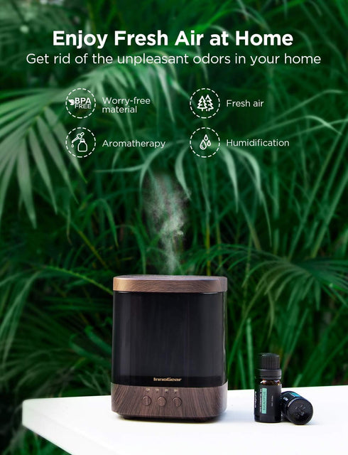 InnoGear Diffusers for Essential Oils, 300ml Oil Diffuser Aromatherapy Diffusers Aroma Ultrasonic Cool Mist Humidifier 4 Timers Color Changing Lig...