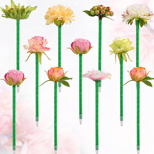 Leery Flower Pens Mixed Multicolor Rose Ballpoint Pens,12Pieces Valentine's Day Mother's Day Plush Rose Pens for Birthday Party Wedding Girlfriend...