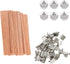 200pcs Wooden Candle Wicks, 5.1 X 0.5 Inch Smokeless Natural Wood Candle Wicks Candle Cores with Iron Stand Natural Wicks with 108 Pcs Candle Warn...