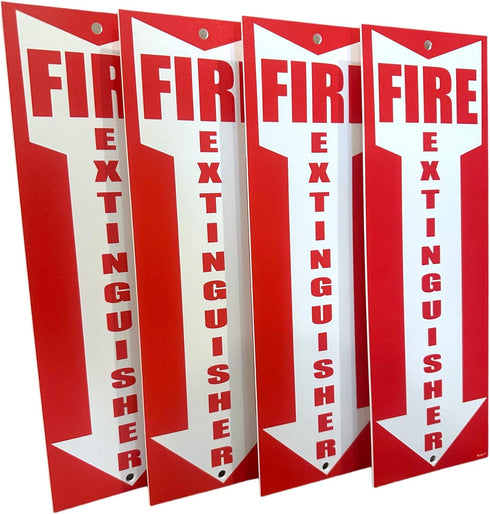 (4 pack) Fire Extinguisher Signs Fire Extinguisher For Business Office or Warehouse 80 mil Thick Plastic...