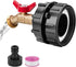 WADEO IBC Tote Adapter, 2.44" Fine Thread Adapter for 275-330 Gallon IBC Tote Tank - Solid Brass Water Shut-Off Valve Faucet (1/2" Male NPT Inlet ...