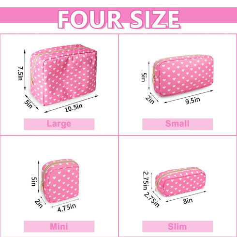 Waterproof Small Pencil Case Makeup Bag for Purse,Cute Pencil Pouch Preppy Nylon Makeup Brush Holder with Zipper,Girls Portable Storage Case Small...