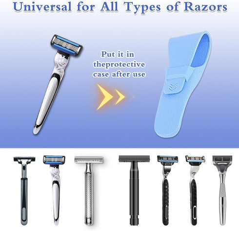 Razor Travel Case, 2Pcs Portable Razor Protective Case Waterproof Shaver Cover Bag Razor Carrying Case Beard Trimmer Storage Protective Case for M...