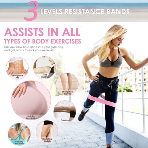 Resistance Bands for Legs and Butt, Fabric Exercise Bands Set, Thick Wide Stretch Fitness Bands, Non-Slip Workout Loop Bands, Booty Hip Bands for ...