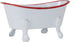 Foreside Home & Garden Red Rim White Enamel Bathtub Soap Dish...