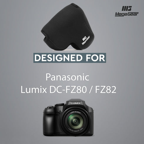 Megagear Panasonic Lumix Dc-Fz80, Fz82 Ultra Light Neoprene Camera Case, With Carabiner - Black - MG1165, PU Leather...