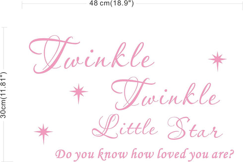 Twinkle Twinkle Little Star Wall Decal Vinyl Quote Sticker Do You Know How Loved You Are Nursery Decor For Kids Girls Bedroom Decoration Home Room...