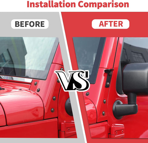 A Pillar CB Antenna Mounting Bracket for Jeep Wrangler JK JKU 2007-2018, Driver's Side...