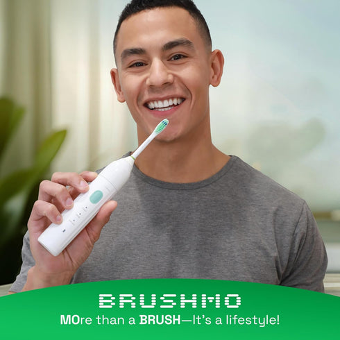 Brushmo e-Series Total Clean Replacement Toothbrush Heads, Compatible with Philips Sonicare Screw-on Electric Toothbrush Handles, 6 Compact Heads,...