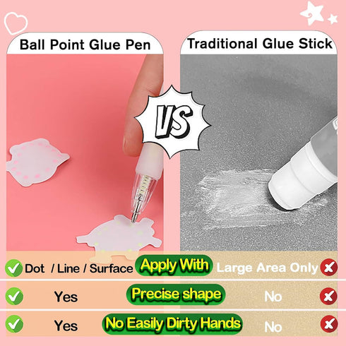 Precision Quick Dry Glue Pen Refills for Accurate Application - Perfect for Crafting, Scrapbooking, Card Making and School Supplies - Ball Point G...