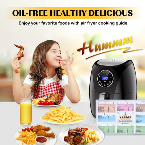 Air Fryer Magnetic Cheat Sheet Cookbook Cooker Accessories Magnet Cooking Times Chart Quick Reference Guide for 66 Common Prep Functions...