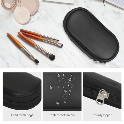 Unaone 9 Piece Makeup Brushes Set, Professional Travel Small Makeup Brushes with PU Makeup Brush Bag, Portable Cosmetics Brushes for Eyeshadow, Po...