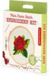 Kikkerland DIY Mini Cross Stitch Rose Embroidery Craft Starter Kit Set, with Pattern Instructions, 3" Bamboo Hoop, Stress Relief, Adult Beginner F...