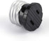 DiCUNO UL Listed E26 to Polarized Outlet Socket Adapter, Standard E26 Base Light Bulb to 2 Prong Outlet Plug Converter Black, 6-Pack...