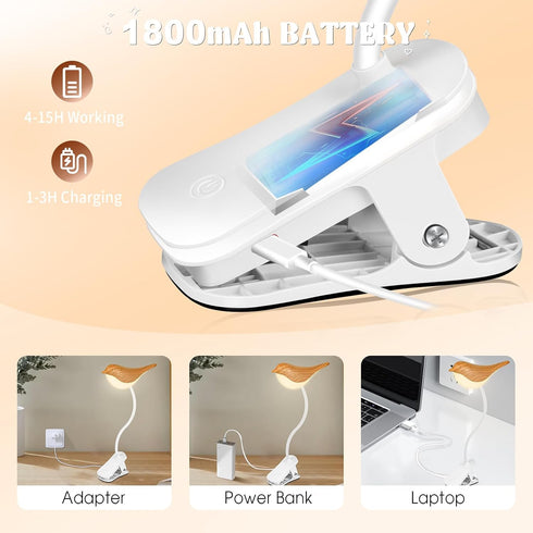 Small Bird Touch Lamp, Dimmable and Cordless Bird Night Light, USB Rechargeable Touch Sensor Control Table and Desk Lamp for Bedroom...