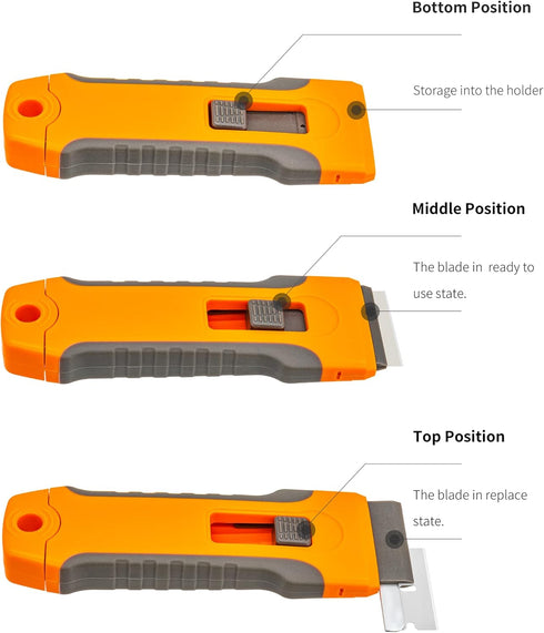 Razor Blade Scraper Tool with 15pcs Extra Blades, Cleaning Razor Scraper for Glass, Glass Top Stove Scraper for Oven Door, Cooktop Scraper, Glass ...