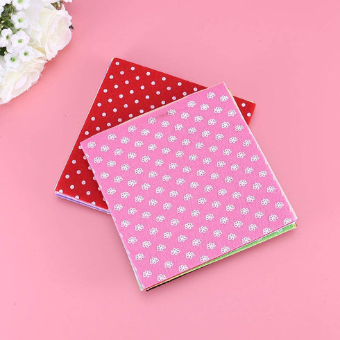 20pcs 15x15 cm Felt Fabric Sheet Flower Dot Printed Felt Pack Squares Nonwoven Patchwork for DIY Kids Crafting Sewing...