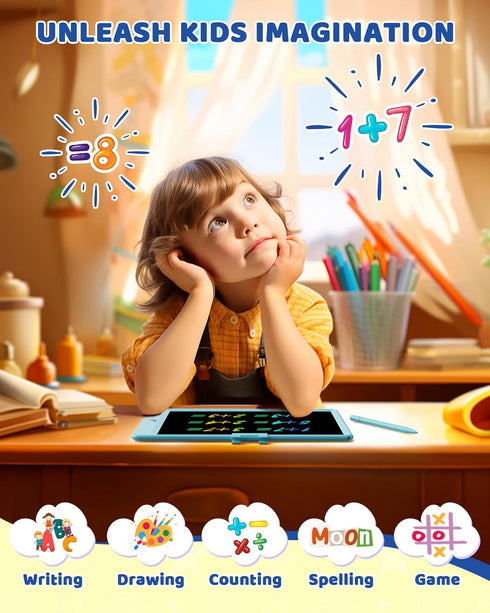 UCIDCI LCD Writing Tablet 10inch Doodle Board - Colorful Screen Electronic Toddler Drawing Tablet Drawing Pad, Educational Learning Toddler Toys f...