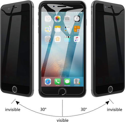 JETech Privacy Screen Protector for iPhone SE 3/2 (2022/2020 Edition), iPhone 8 and iPhone 7, Anti-Spy Tempered Glass Film, 2-Pack...