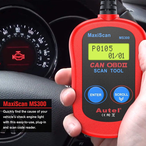 Autel MS300 OBD2 Scanner Code Reader, Turn Off Check Engine Light, Read & Erase Fault Codes, Check Emission Monitor Status CAN Diagnostic Scan Too...