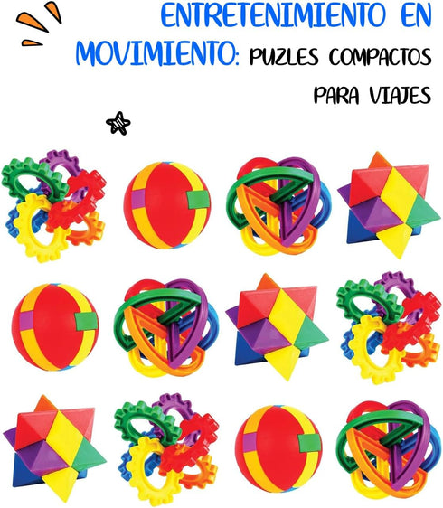 Neliblu Party Favors for Kids, 12 Pack (8.82 x 6.69 x 2.91) Fun Puzzle Balls - Goody Bag Fillers-Treasure Box Prizes for Classroom,Fidget Brain Te...