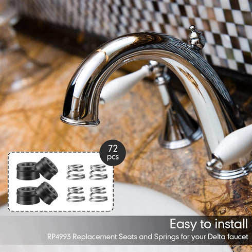 RP4993 Replacement Seats and Springs Faucet Repair Kit RP4993 Seats and Springs Compatible with Faucet Rod Replacement, Black (36 Pairs)...