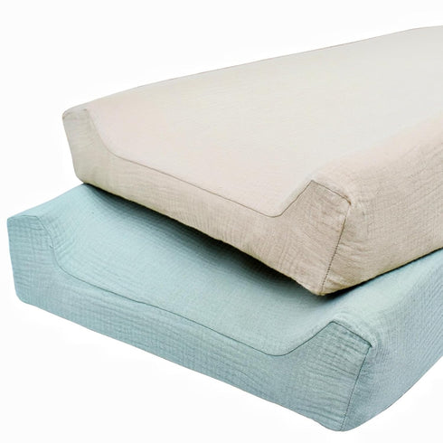 Owlowla Muslin Changing Pad Cover 2PACK,Soft Muslin Cotton Diaper Changing Pad Covers Changing Table Cover for Baby Boy Girl(Natural&Sage)...