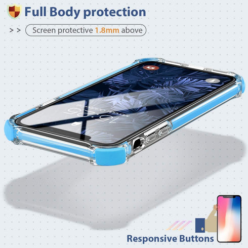 MATEPROX Compatible with iPhone XR Case Clear Anti-Yellow Heavy Duty Bumper Protective Shockproof Case for iPhone XR 6.1'' (Blue)...