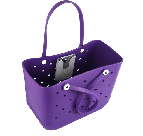 Phone Holder Compatible with Bogg Bag - Universal and Made of Silicone - Rubber Beach Bag Accessories and Attachment - Tote Bag Insert Grey......