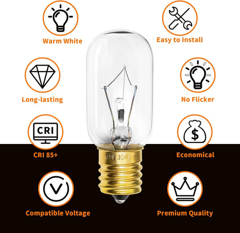 Belleone Light Bulb Fits for LG Microwave Oven - Compatible with LG Frigidaire Kenmore Whirlpool GE Over The Range Microwave, Dimmable 125V 30W E1...