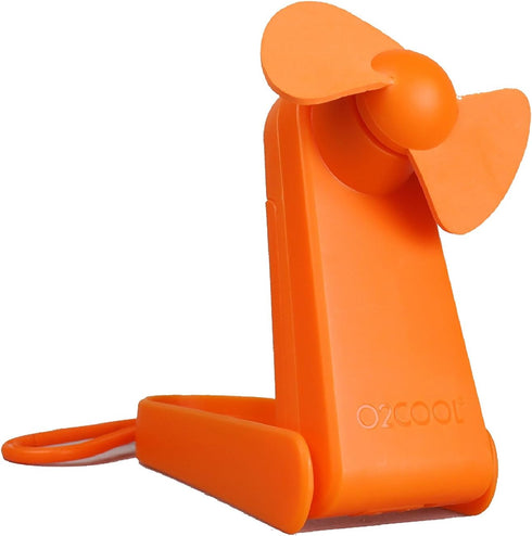O2COOL Personal Battery Pocket and Table Desk Fan - Carabiner Clip - Flip Down Stand - Quiet - Foam Blades - Orange...