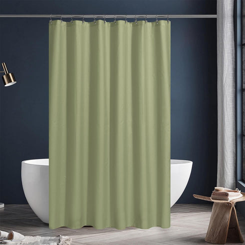N&Y HOME Fabric Shower Curtain or Liner with Magnets Sage Green - Hotel Quality, Machine Washable, Water Repellent - Sage, 72x72...