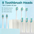 Electric Toothbrush for Adults with 8 Brush Heads, Sonic Toothbrush Rechargeable with a Holder & Travel Case, 2.5 Hours Charge for 120 Days Use - ...