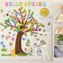 150 Pcs Spring Classroom Tree Bulletin Board Set Hello Spring Bulletin Board Decorations Flowers Green Leaves Woodland Cutouts Bulletin Board Stic...