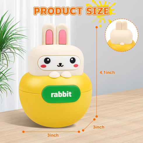 Baby Teething Toys BPA-free Bunny Teether for 6-12 Months Baby Rattle Roly Poly Toys for Infant 12-18 Months Rabbit Tumbler Toy Gifts for Toddler ...
