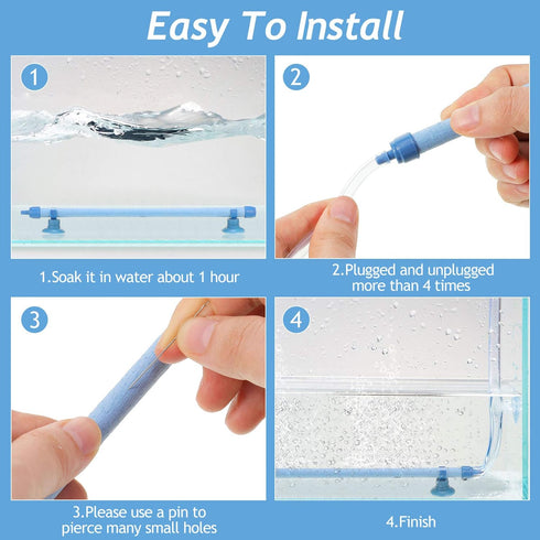 Honoson 4 Pieces Air Stone Bar (10 Inch) with Suction Cups Aquarium Bubble Wall Fish Tank Bubble Bar Tube Bubble Release Diffuser Bar for Fish Tan...