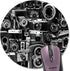 Retro Cool Camera Collection Design Round Mouse Pad, Vintage Camera Montage Circular Mouse Pads for Computers Laptop...