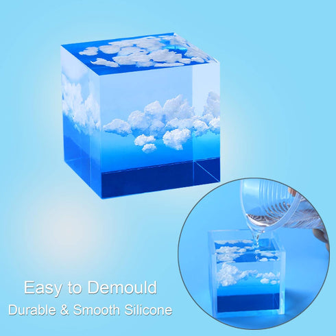 4 Inches Cube Silicone Molds Square Silicone Molds Resin Epoxy Casting Molds...
