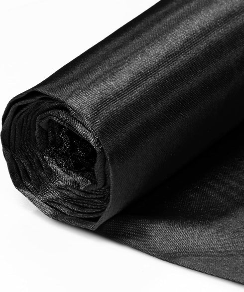 Black Satin Fabric 60 Inch Wide by The Yard, Soft Charmeuse Satin Fabric for Wedding Dress, DIY Craftings, Costumes, 1 Yard...
