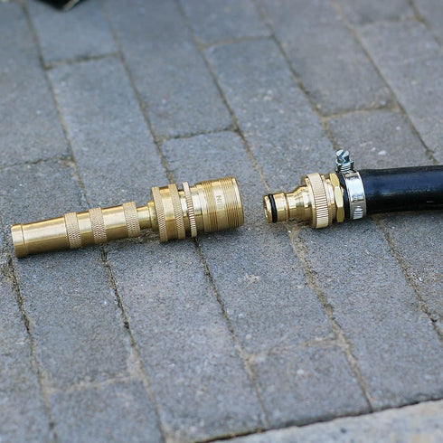 Garden Hose Quick Connect Solid Brass 3/4 inch GHT External Thread Easy Connect Fittings No-Leak Water Hose Male Quick Connector and Female produc...