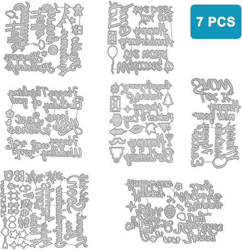 30 pcs Holiday Blessings Die Cuts, lyfLux Die Cuts for Card Making, Holiday Blessings, Good Luck, Words of Thanks, Make a Wish, Words of Welcome, ...