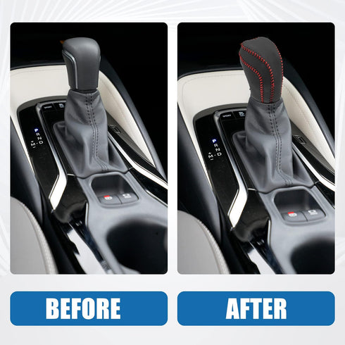 Gear Shifting Knob Cover Automatic Transmission Lever Trim for Toyota Camry 2018-2023 Corolla Hatchback 2019-2023 PU Leather Black Red...