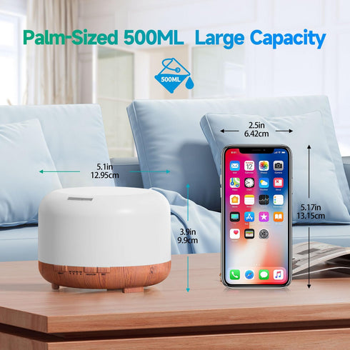 Diffuser, YIKUBEE Essential Oil Diffuser, 500ml Humidifier, Diffusers for Home, Aromatherapy Diffuser with Remote Control, Diffusers for Essential...