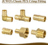 JUWO 1/2" Pex Fitting, 25 Pack PEX Elbow 90 Degree for Plumbing Repairs, Sturdy and Durable Brass Crimp Fitting...