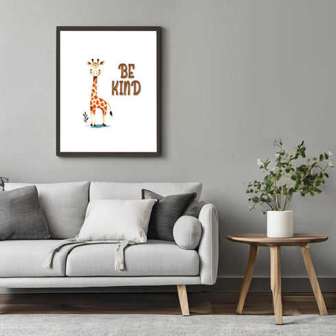 Posterizer 1 pcs-be kind-cute giraffe quote-Kids Room Art-Motivational & Inspirational Art-Gift for Daughter, Son, Kids-decor for nursery toddlers...